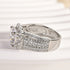 Louily Unique Halo Design Round Cut Engagement Ring In Sterling Silver - louilyjewelry