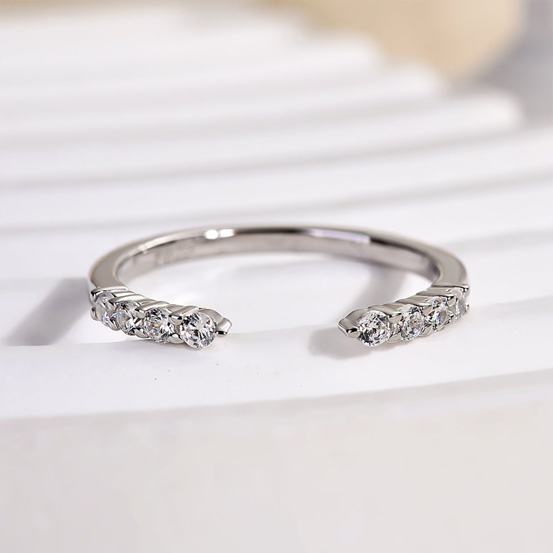 Louily Dainty Open Wedding Band In Sterling Silver - louilyjewelry