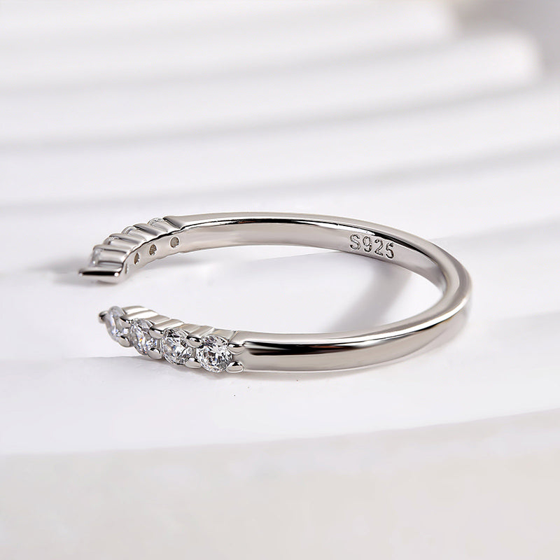 Louily Dainty Open Wedding Band In Sterling Silver - louilyjewelry