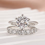 Louily Moissanite 2.0 Carat Dazzling Round Cut Wedding Ring Set - louilyjewelry