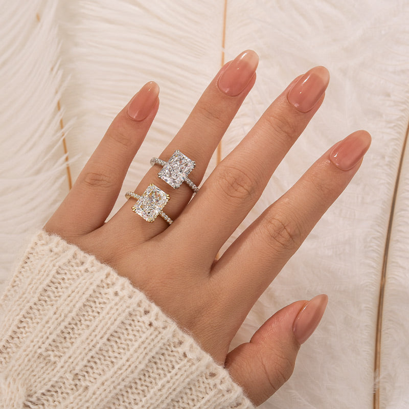 Louily Elegant 4.5Ct Radiant Cut Engagement Ring Promise Ring For Her