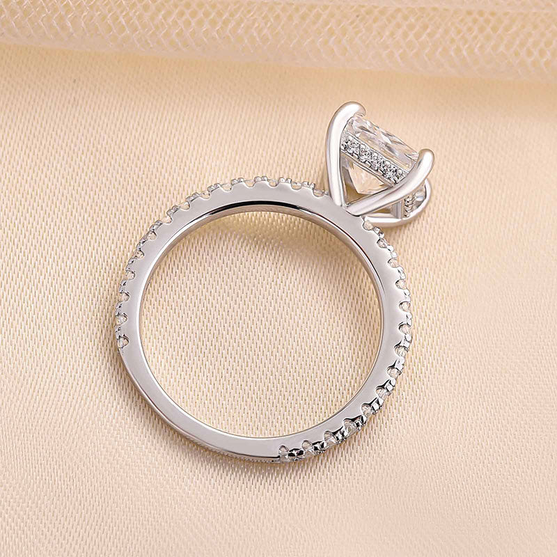 Louily Sparkle Square Princess Cut Engagement Ring For Women In Sterling Silver - louilyjewelry