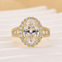 4.0Ct Halo Oval Cut Split Shank Engagement Ring Promise Ring For Her - louilyjewelry