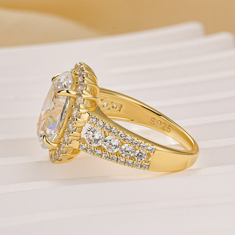 4.0Ct Halo Oval Cut Split Shank Engagement Ring Promise Ring For Her - louilyjewelry