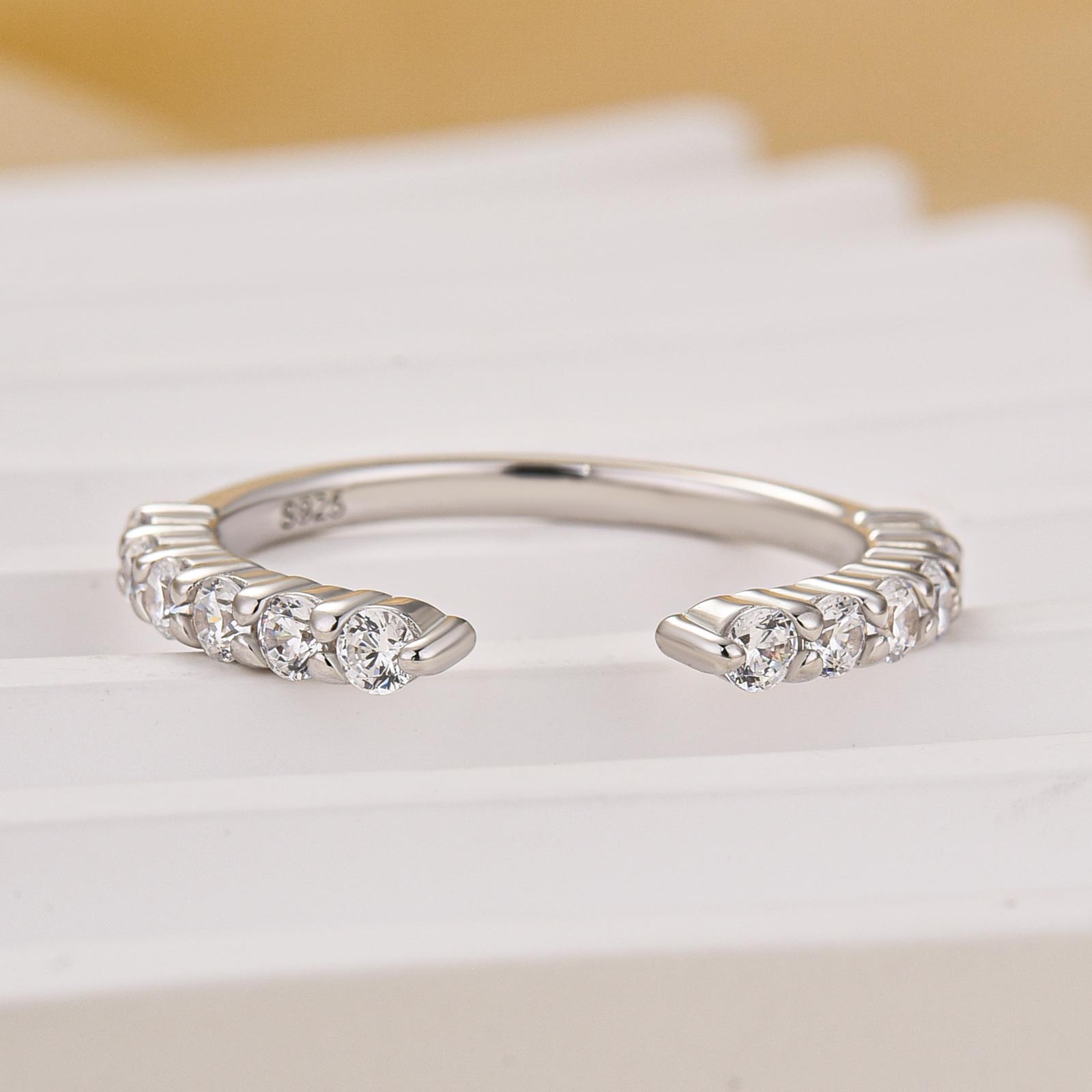 0.7Ct Classic Open Wedding Band In Sterling Silver