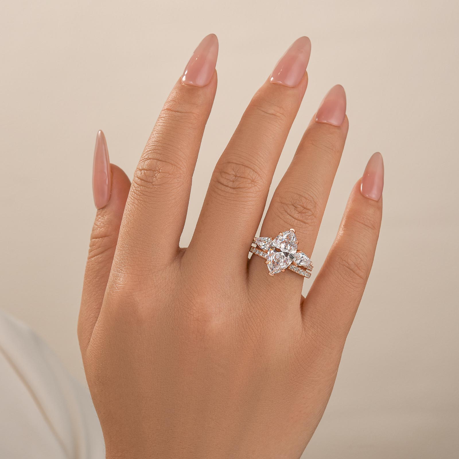 Unique 4.0Ct Marquise Cut Insert Wedding Ring Set For Women In Sterling Silver