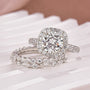 Moissanite 2.0Ct Halo Round Cut White Gold Promise Ring With Round Cut & Marquise Cut Anniversary Ring - louilyjewelry