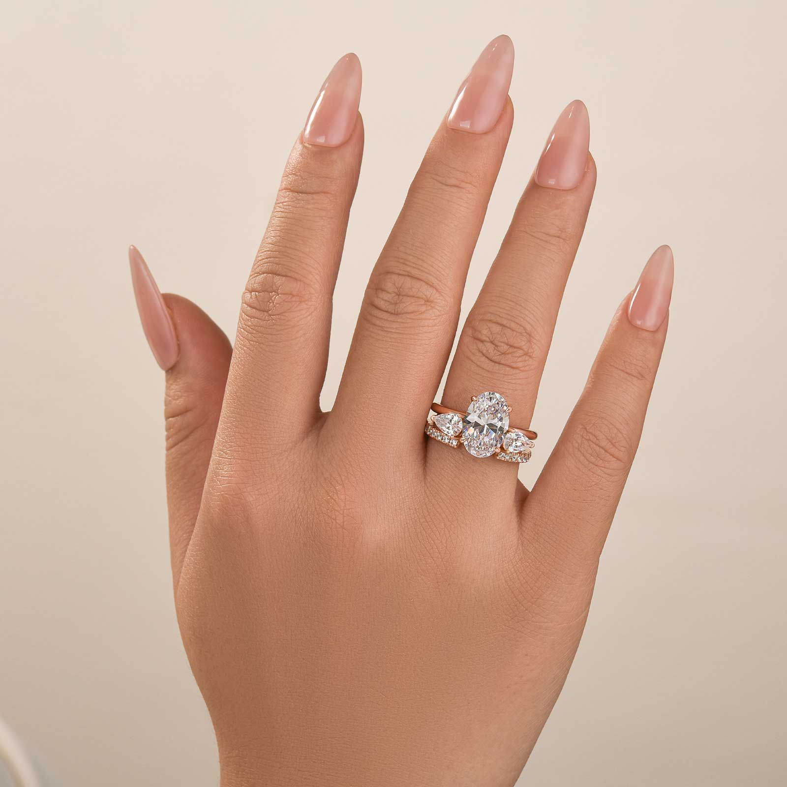 Louily Unique Oval Cut Insert Wedding Ring Set For Women In Sterling Silver