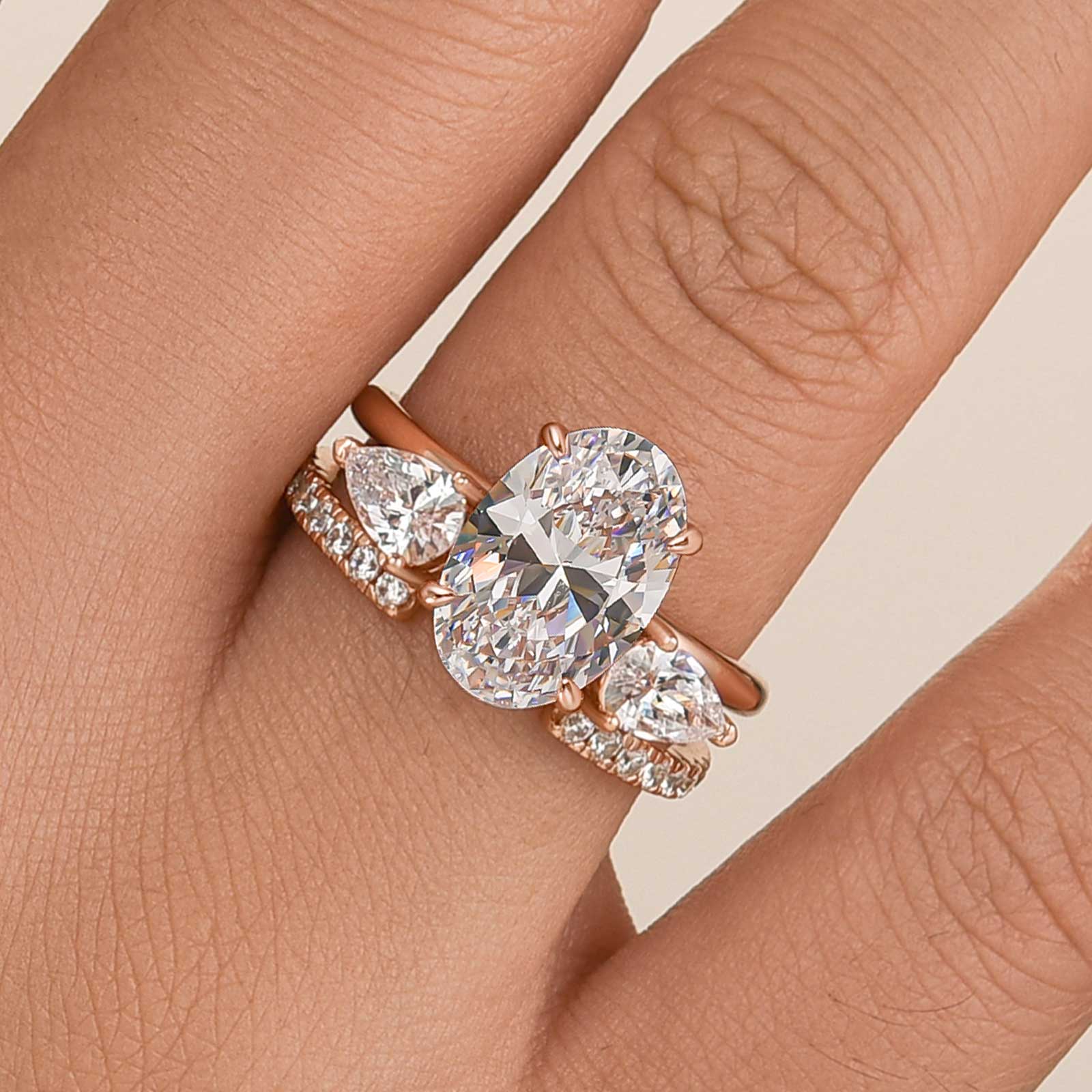 Louily Unique Oval Cut Insert Wedding Ring Set For Women In Sterling Silver