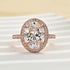Louily Halo Oval Cut Simulated Diamond Engagement Ring In Sterling Silver - louilyjewelry