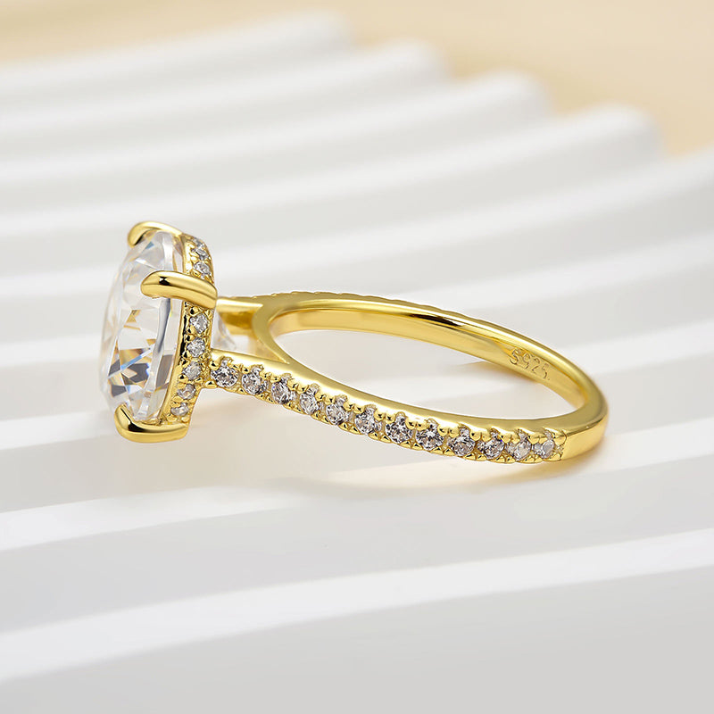 Louily Luxurious Round Cut 4 Prong Engagement Ring For Women In Sterling Silver - louilyjewelry