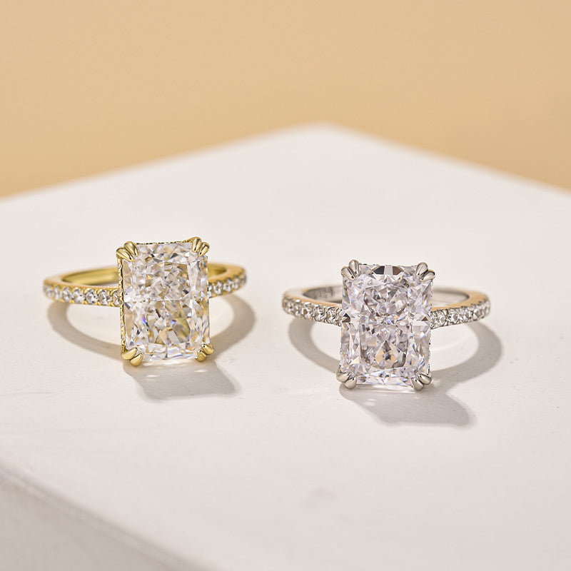 Louily Elegant 4.5Ct Radiant Cut Engagement Ring Promise Ring For Her