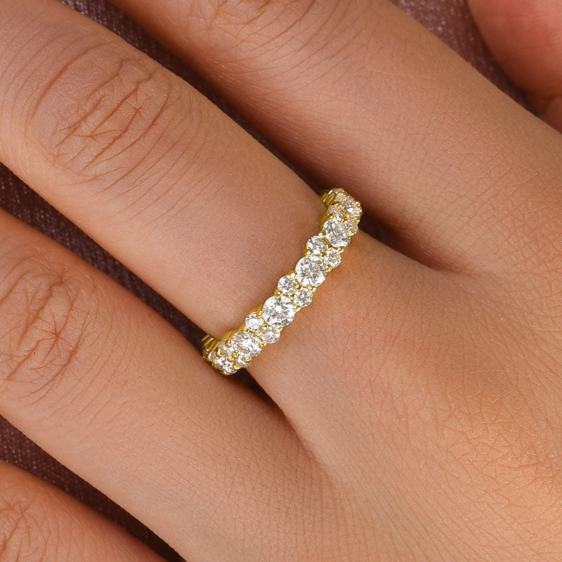 Louily Moissanite 2.5 Ct Round Cut Full Wedding Band for Women - louilyjewelry