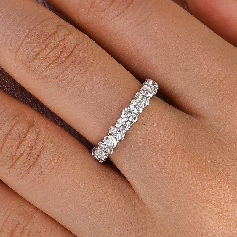 Louily Moissanite 2.5 Ct Round Cut Full Wedding Band for Women - louilyjewelry