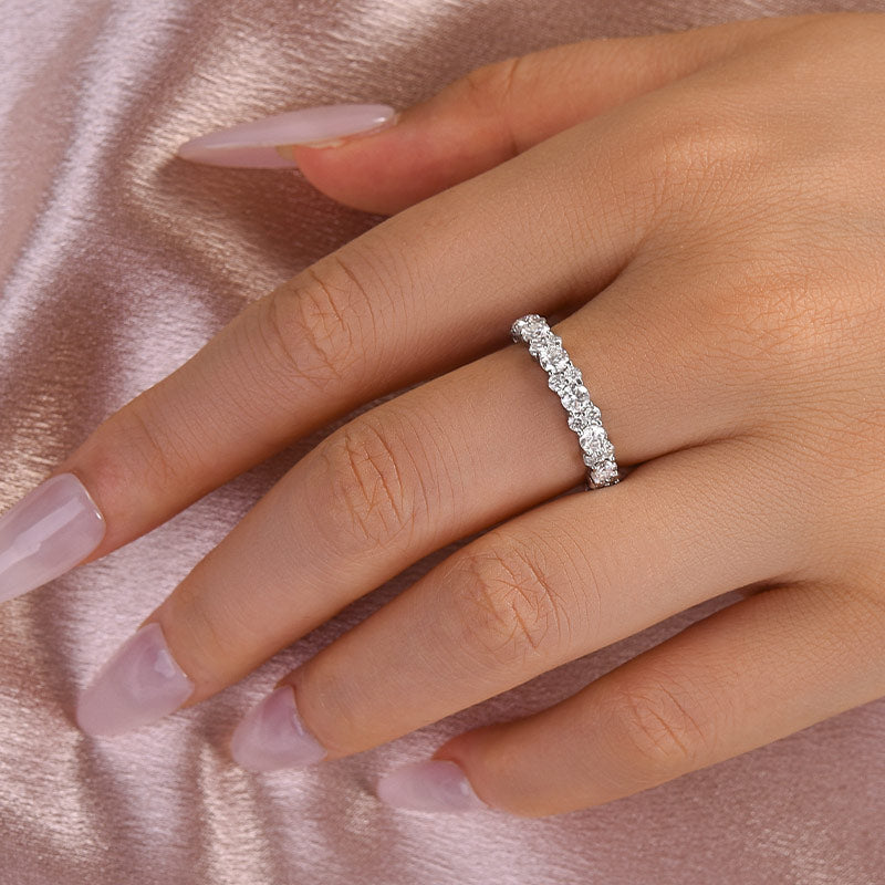 Louily Moissanite 2.5 Ct Round Cut Full Wedding Band for Women - louilyjewelry