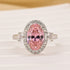 2.5Ct Halo Oval Cut Three Stone Engagement Ring Promise Ring For Her - louilyjewelry