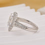 2.5Ct Halo Pear Cut Split Shank Engagement Ring In Sterling Silver - louilyjewelry