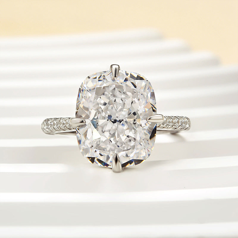 Louily Elegant 6.0 Carat Cushion Cut Engagement Ring In Sterling Silver - louilyjewelry