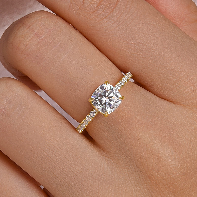 Louily Moissanite 2.0 Carat Cushion Cut Engagement Ring - louilyjewelry