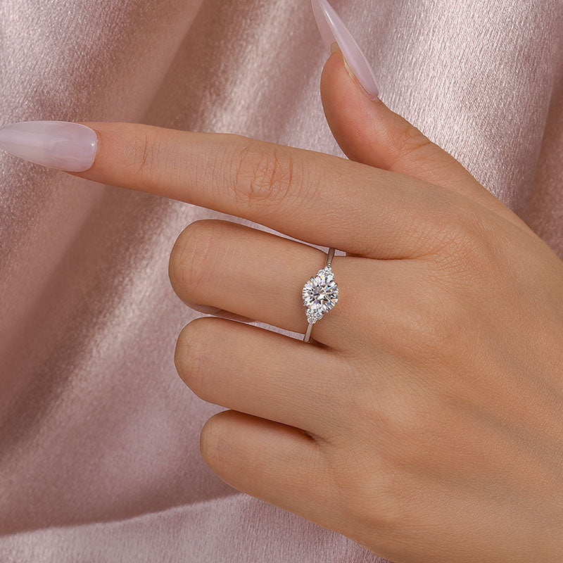 Louily Moissanite 1.2 CT Round Cut Promise Ring - louilyjewelry