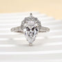 Louily Lovely White Gold 2.5Ct Pear Cut Engagement Ring - louilyjewelry