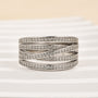 Louily Dainty X Criss Cross Wedding Band For Women In Sterling Silver - louilyjewelry