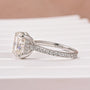 Moissanite Hidden Halo 4.0Ct Cushion Cut White Gold Engagement Ring - louilyjewelry