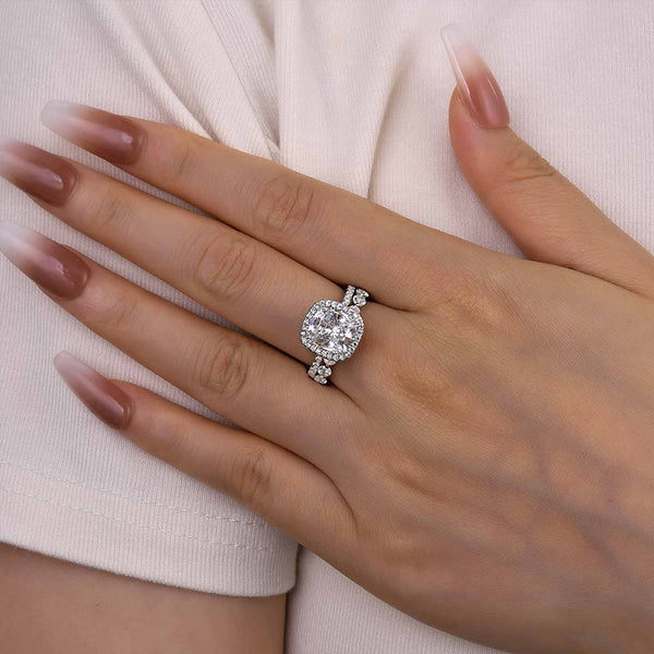 Louily Shining Cushion Cut Wedding Set