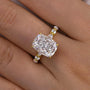 Louily Honorable Yellow Gold Crushed Ice Cushion Cut Engagement Ring - louilyjewelry