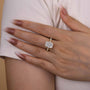 Louily Honorable Yellow Gold Crushed Ice Cushion Cut Engagement Ring - louilyjewelry