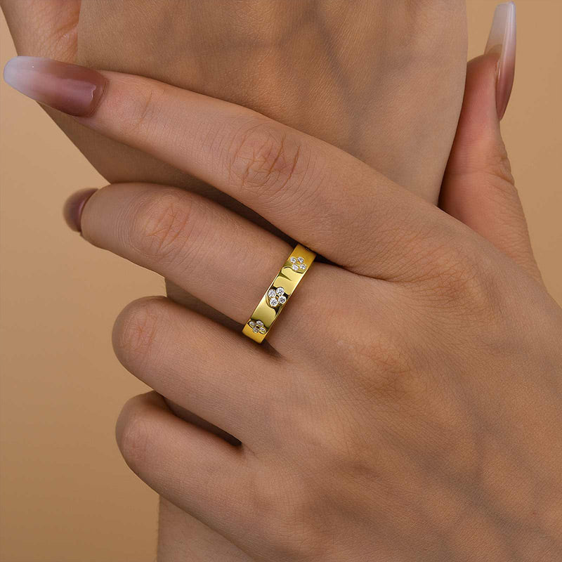 Louily Noble Yellow Gold Wide Wedding Band - louilyjewelry