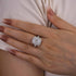 Louily Luxurious Double Halo Emerald Cut Engagement Ring In Sterling Silver - louilyjewelry