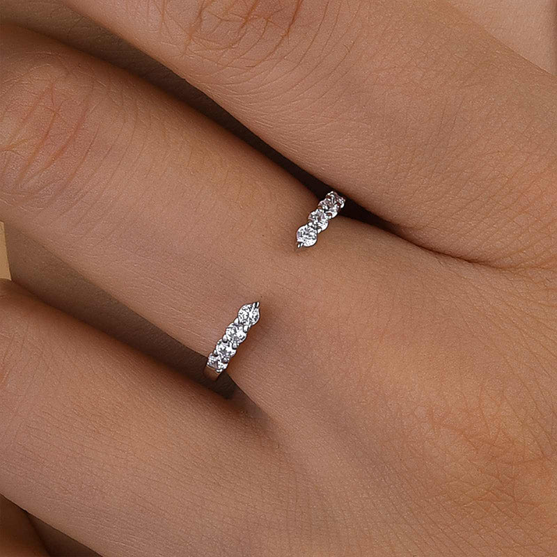 Louily Dainty Open Wedding Band In Sterling Silver - louilyjewelry
