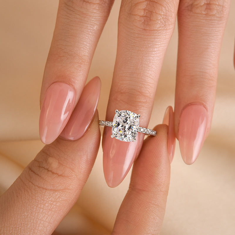 Louily Cushion Cut Engagement Ring In Sterling Silver - louilyjewelry