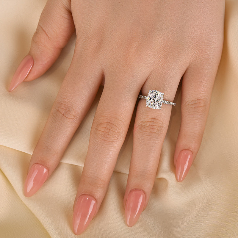 Louily Cushion Cut Engagement Ring In Sterling Silver - louilyjewelry