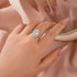 2.5Ct Halo Pear Cut Split Shank Engagement Ring In Sterling Silver - louilyjewelry