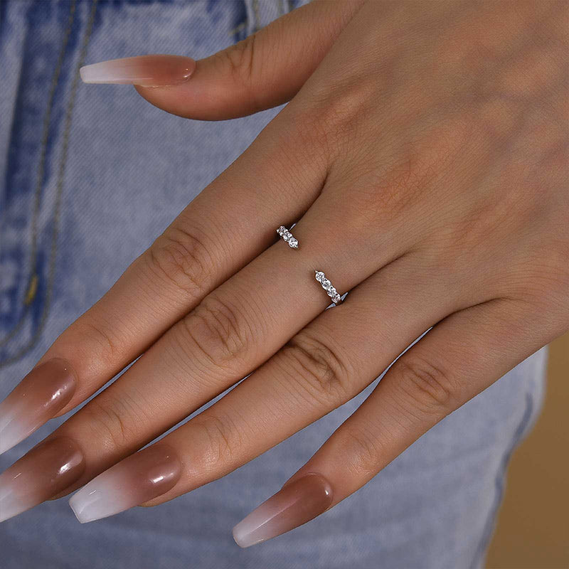 Louily Dainty Open Wedding Band In Sterling Silver - louilyjewelry