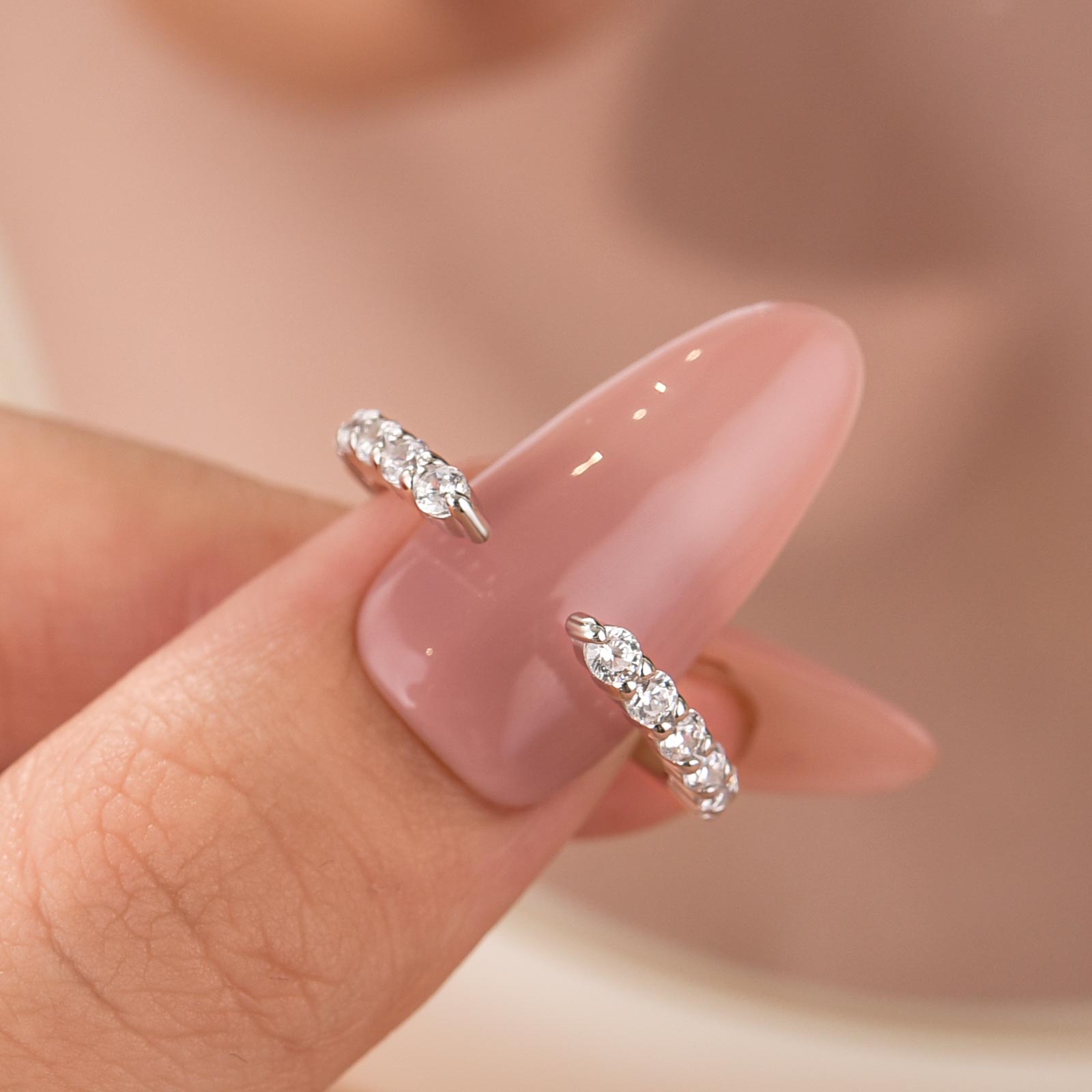 0.7Ct Classic Open Wedding Band In Sterling Silver