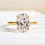 Louily Yellow Gold 3.5 Carat Oval Cut Solitaire Engagement Ring In Sterling Silver - louilyjewelry
