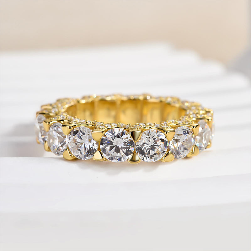 Louily Luxury Eternity Round Cut Wedding Band In Sterling Silver - louilyjewelry