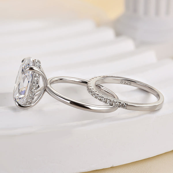 Louily Desirable Oval Cut Wedding Ring Set