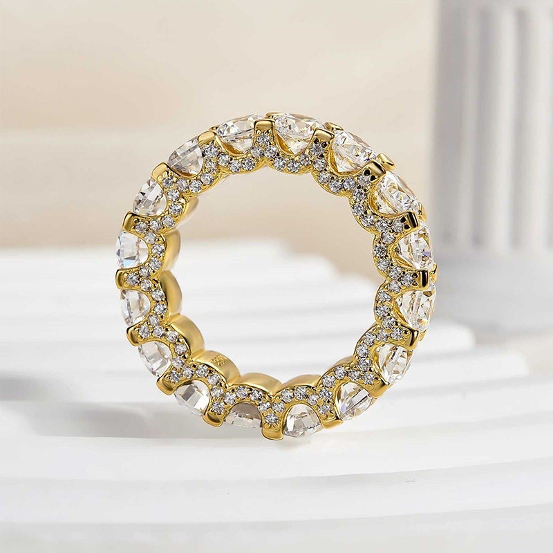 Louily Luxury Eternity Round Cut Wedding Band In Sterling Silver - louilyjewelry