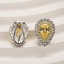 Louily Yellow Stone Pear Cut Women's Stud Earrings - louilyjewelry