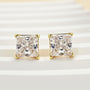 Louily Sterling Silver Classic Square Princess Cut Stud Earrings - louilyjewelry