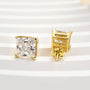 Louily Sterling Silver Classic Square Princess Cut Stud Earrings - louilyjewelry