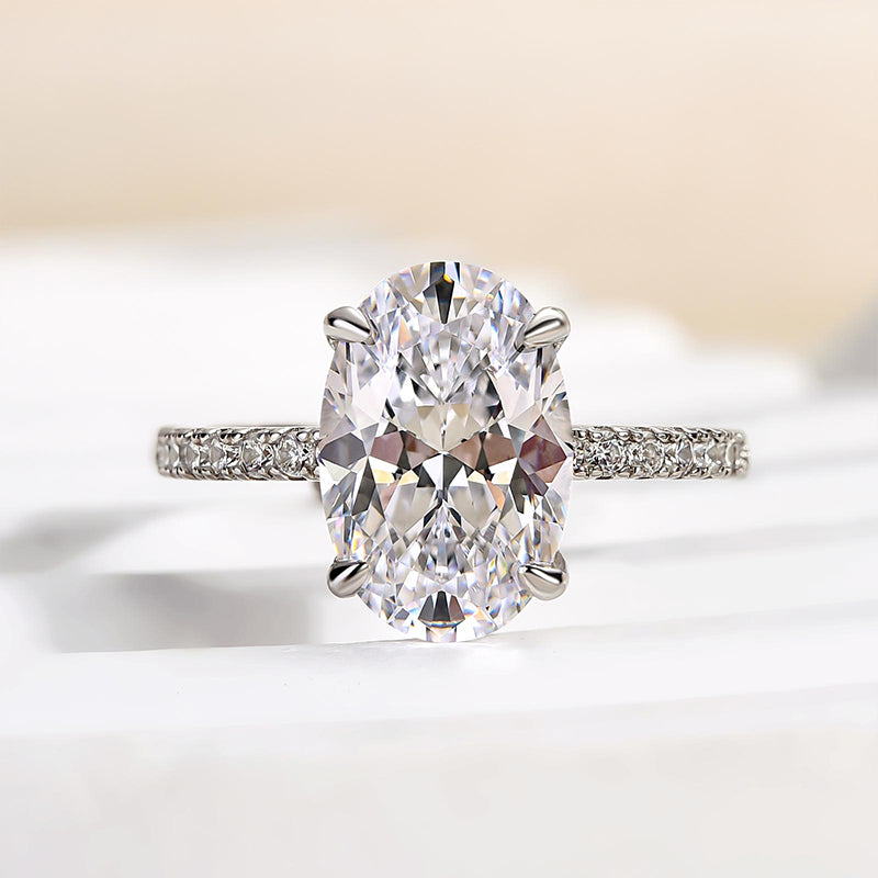 4.0Ct Oval Cut Engagement Ring Promise Ring For Her In Sterling Silver - louilyjewelry