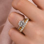 Moissanite 2.0 Ct Solitaire Round Cut Two-Tone Open Wedding Ring Set - louilyjewelry