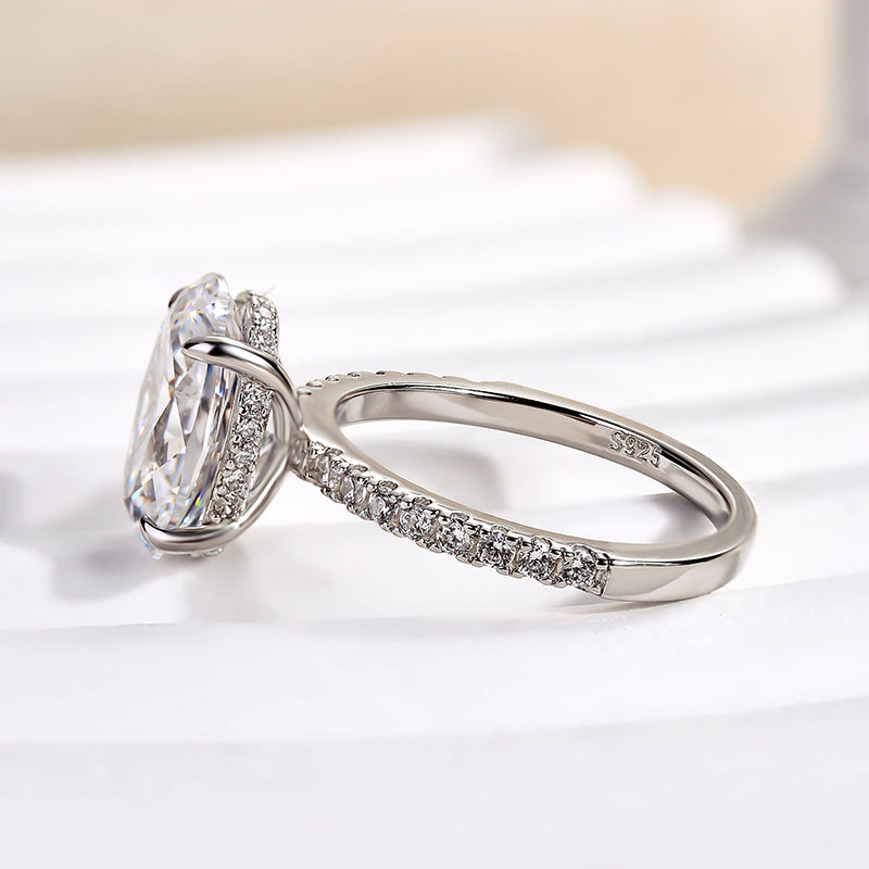 4.0Ct Oval Cut Engagement Ring Promise Ring For Her In Sterling Silver - louilyjewelry