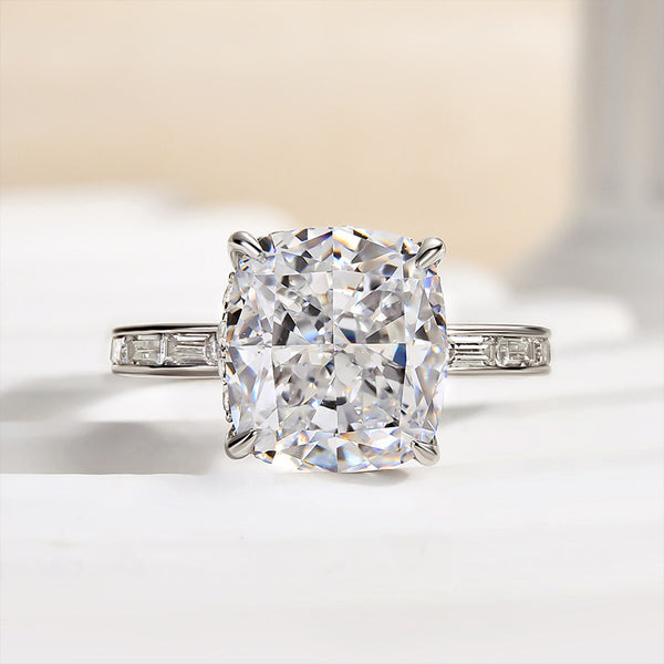 Louily Outstanding Crushed Ice Cushion Cut Engagement Ring