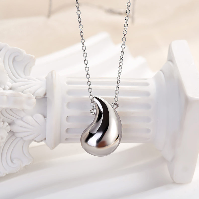 Louily Minimalist Teardrop Necklace In Sterling Silver - louilyjewelry